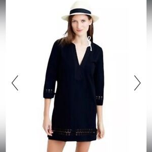 J.Crew black 3/4 sleeve cotton dress. Size XS. Brand new with tags.